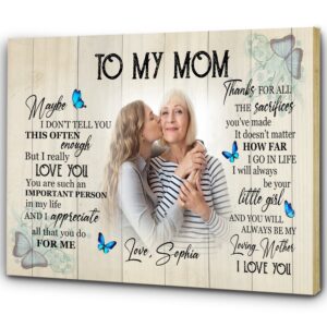 Personalized Mom Canvas, To My Mom Mother’s…
