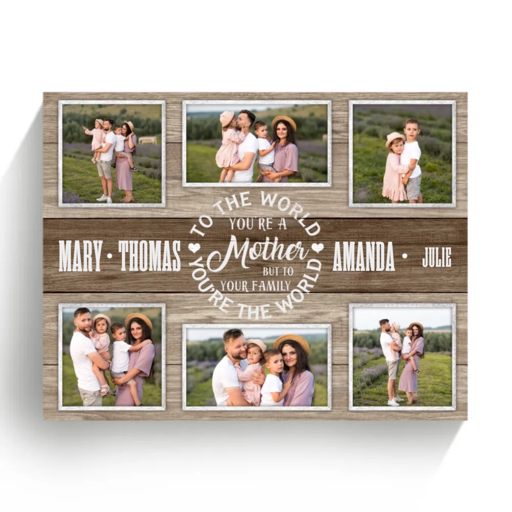 To The World You Are Person Wall Art Poster Canvas, Personalized Canvas Mother’s Day Gifts For Mom